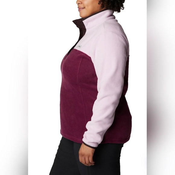 Columbia Sportswear Benton Springs 1/2 Snap Plus Sz 3X Pullover Purple/Maroon - Picture 2 of 12